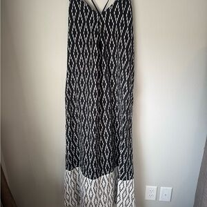 Banana Republic Black and White Ikat Maxi Dress Festival Boho